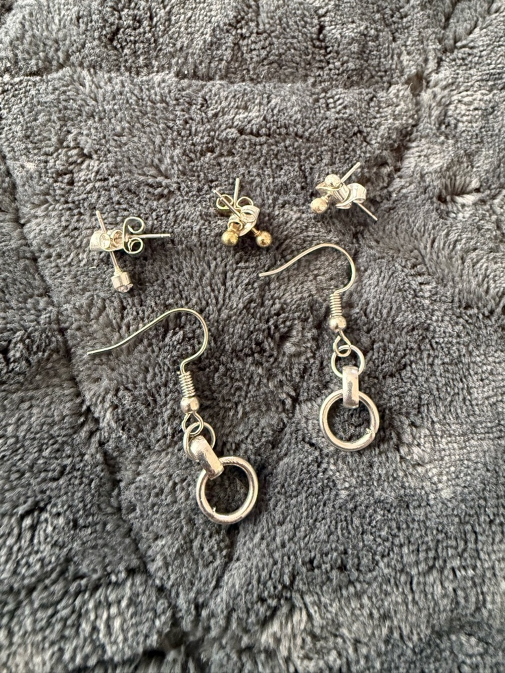 Mixed Silver-Tone Dangle and Stud Earring Set